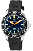 Daynight Patriot Black Ceramic Bezel - Orange Hands - Dark Blue Dial - Blue/yellow Tubes Strap