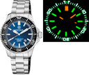 Daynight Patriot Black Ceramic Bezel - Dark Blue Dial - Green/orange Tubes Bracelet
