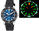 Daynight Patriot Black Ceramic Bezel - Dark Blue Dial - Green/orange Tubes Strap