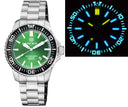 Daynight Patriot Black Ceramic Bezel - Green Dial - Blue/yellow Tubes Bracelet