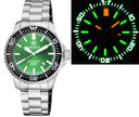 Daynight Patriot Black Ceramic Bezel - Green Dial - Green/orange Tubes Bracelet