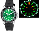 Daynight Patriot Black Ceramic Bezel - Green Dial - Green/orange Tubes Strap