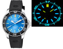 Daynight Patriot Black Ceramic Bezel - Ice Blue Dial - Blue/yellow Tubes Strap