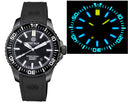 Daynight Patriot Black PVD Case Black Ceramic Bezel - Black Dial - Blue/yellow Tubes Strap