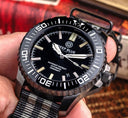 Daynight Patriot Black PVD Case Black Ceramic Bezel - Black Dial - Blue/yellow Tubes Strap