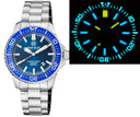 Daynight Patriot Light Blue Ceramic Bezel - Dark Blue Dial - Blue/yellow Tubes Bracelet
