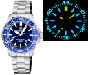 Daynight Patriot Dark Blue Ceramic Bezel - Dark Blue Dial - Blue/yellow Tubes Bracelet