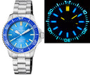 Daynight Patriot Light Blue Ceramic Bezel - Ice Blue Dial - Blue/yellow Tubes Bracelet