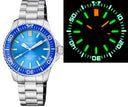 Daynight Patriot Blue Ceramic Bezel - Ice Blue Dial - Green/orange Tubes Bracelet