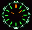 Daynight Patriot Blue Ceramic Bezel - Ice Blue Dial - Green/orange Tubes Bracelet