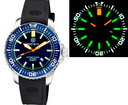Daynight Patriot Dark Blue Ceramic Bezel - Dark Blue Dial - Orange Hands - Green Orange Tubes Strap