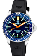 Daynight Patriot Dark Blue Ceramic Bezel - Dark Blue Dial - Orange Hands - Green Orange Tubes Strap