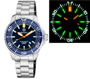 Daynight Patriot Dark Blue Ceramic Bezel - Dark Blue Dial - Orange Hands - Green/orange Tubes Bracelet