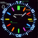 Daynight Patriot PVD Black Case Black Ceramic Bezel - Black Dial – 7 Color Tritium Tubes Strap