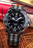 Daynight Patriot PVD Black Case Black Ceramic Bezel - Black Dial – 7 Color Tritium Tubes Strap