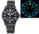 Daynight Patriot PVD Black Case - Black Ceramic Bezel - Black Dial - Blue/yellow Tubes Engineer Bracelet