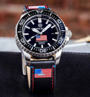 Daynight Patriot USA SS Case Tritium Tubes T-100 USA Flag Red,white, Blue Tritium Tubes T-100 Strap