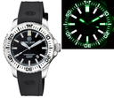 Daynight Patriot White Ceramic Bezel - Black Dial - Green/white Tubes Strap / Bracelet