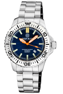 Daynight Patriot White Ceramic Bezel - Dark Blue Dial - Orange Hands - Green/orange Tubes Bracelet