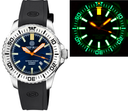 Daynight Patriot White Ceramic Bezel - Dark Blue Dial - Orange Hands - Green/orange Tubes Strap