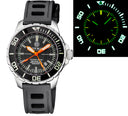 Daynight Recon GMT 2893 Swiss Automatic Tritium T-100 Black Ceramic Bezel - Black Dial 68 Tritium Tubes Natural Rubber S
