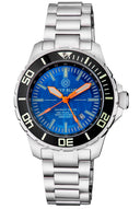 Daynight Recon GMT 2893 Swiss Automatic Tritium T-100 Black Ceramic Bezel Light Blue Dial 68 Tritium Tubes