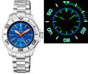 Daynight Recon GMT 2893 Swiss Automatic Tritium T-100 White Ceramic Bezel Light Blue Dial 68 Tritium Tubes
