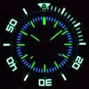 Daynight Recon GMT 2893 Swiss Automatic Tritium T-100 White Ceramic Bezel Light Blue Dial 68 Tritium Tubes