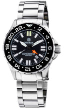 Daynight Rescue GMT T-100 Swiss Automatic Eta 2893-2 Black Bezel- Black Dial White Hands