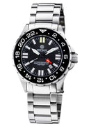 Daynight Rescue GMT T-100 Swiss Auto Sellita Sw-330-1 Black Bezel/black Dial/white Hands - Red GMT Hand