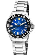 Daynight Rescue GMT T-100 Swiss Auto Sellita Sw-330-1 Black Bezel/blue Dial/white Hands