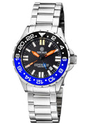 Daynight Rescue GMT T-100 Swiss Auto Sellita Sw-330-1 Black-blue Bezel/black Dial/orange Hands