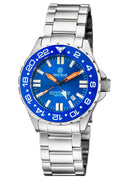 Daynight Rescue GMT T-100 Swiss Auto Sellita Sw-330-1 Blue Bezel/blue Dial/orange Hands - White GMT Hand