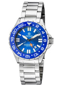 Daynight Rescue GMT T-100 Swiss Auto Sellita Sw-330-1 Blue Bezel/blue Dial/white Hands - Orange GMT Hand