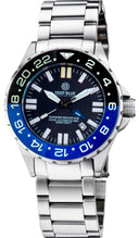 Daynight Rescue GMT T-100 Swiss Automatic Eta 2893-2 Black/blue Bezel- Black Dial White Hands