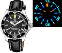 Daynight Scuba Tritium T-100 Swiss Automatic Black Dial Leather Strap