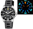 Daynight Scuba Tritium T-100 Swiss Automatic Black Dial Natural Rubber Strap