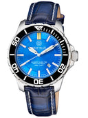 Very Rare Daynight Scuba Tritium T-100 Swiss Automatic Light Blue Dial Leather Strap