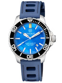 Very Rare Daynight Scuba Tritium T-100 Swiss Automatic Light Blue Dial Natural Rubber Strap