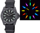 Daynight Stealth Ops Carbon Case Black Dial 6 Colors Flat Tritium Tubes Automatic Watch Screw Down Crown