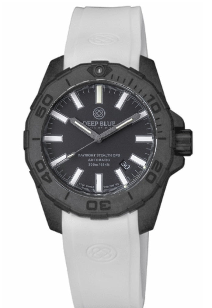 Custom Fit White Silicon Strap DB Logo