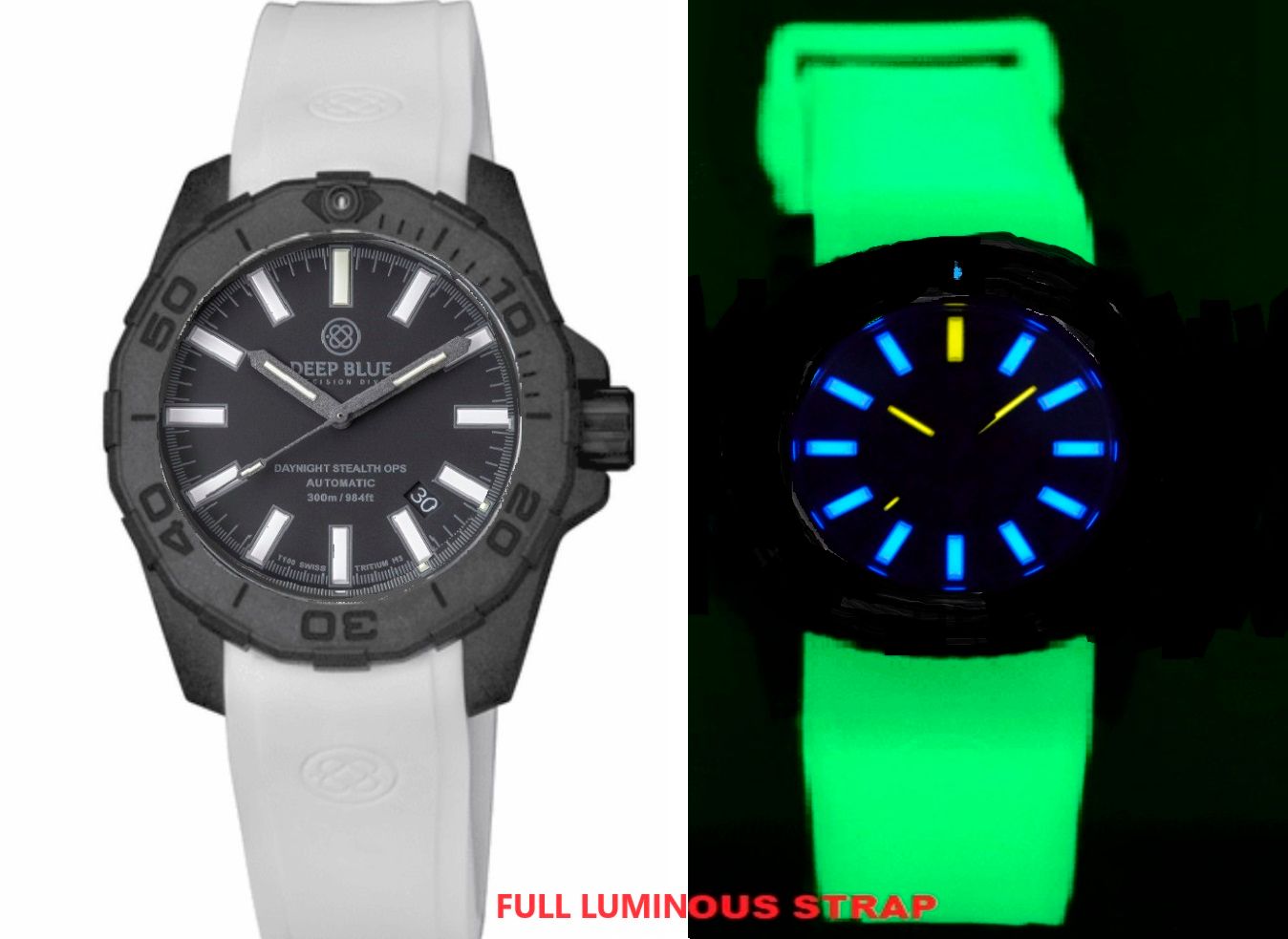 Custom Fit Full Lume Silicon Strap DB Logo