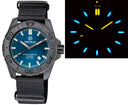 Daynight Stealth Ops Carbon Case Blue Dial Blue /yellow Cylindrical Tritium Tubes Automatic Watch Screw Down Crown