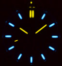 Daynight Stealth Ops Carbon Case Blue Dial Blue /yellow Cylindrical Tritium Tubes Automatic Watch Screw Down Crown