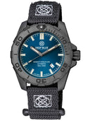 Daynight Stealth Ops Carbon Case Blue Dial Blue /yellow Cylindrical Tritium Tubes Automatic Watch Screw Down Crown