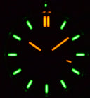 Daynight Stealth Ops Carbon Case Blue Dial Green/orange Cylindrical Tritium Tubes Automatic Watch Screw Down Crown