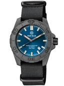 Daynight Stealth Ops Carbon Case Blue Dial Green/orange Cylindrical Tritium Tubes Automatic Watch Screw Down Crown