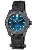 Daynight Stealth Ops Carbon Case Blue Dial Green/orange Cylindrical Tritium Tubes Automatic Watch Screw Down Crown