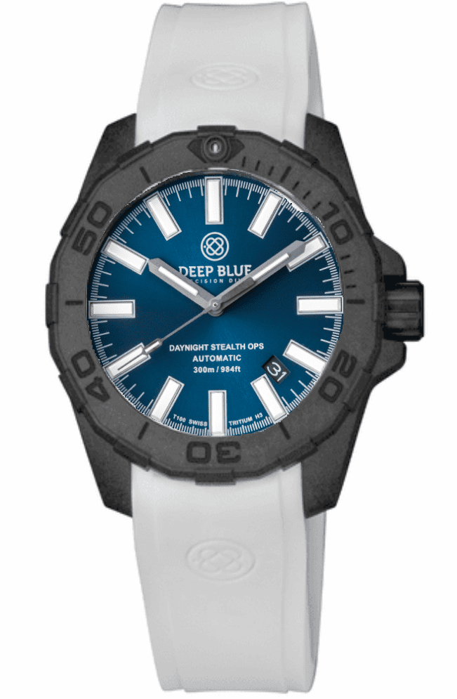 Custom Fit White Silicon Strap DB Logo