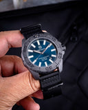 Daynight Stealth Ops Carbon Case Dark Blue Dial � Blue /Yellow Flat Tritium Tubes Automatic Watch Screw Down Crown